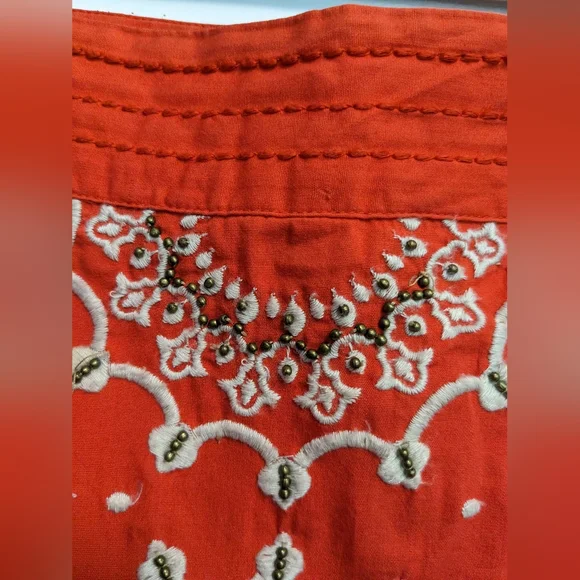 A-line Vibrant Embroidered Skirt Sz 6 - Picture 2 of 8